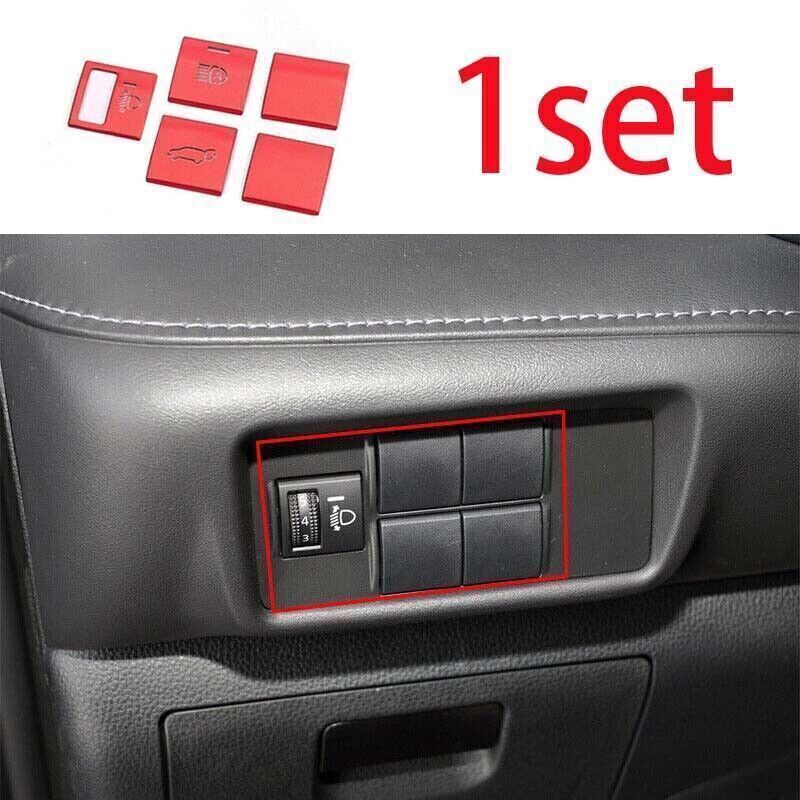 Red Aluminum Headlight Switch Control Button 5x For Toyota Highlander -