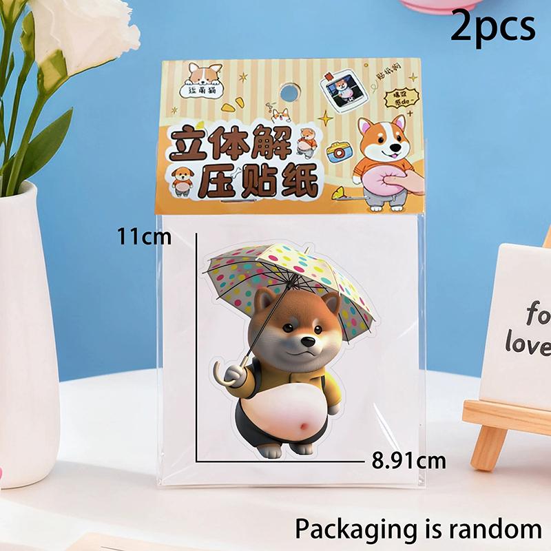 

2Pcs 3D Cute Puppy Sticker Squeezeable Shiba Inu Phone Case Decoration Children S Birthday Party Favor Festival Supplies