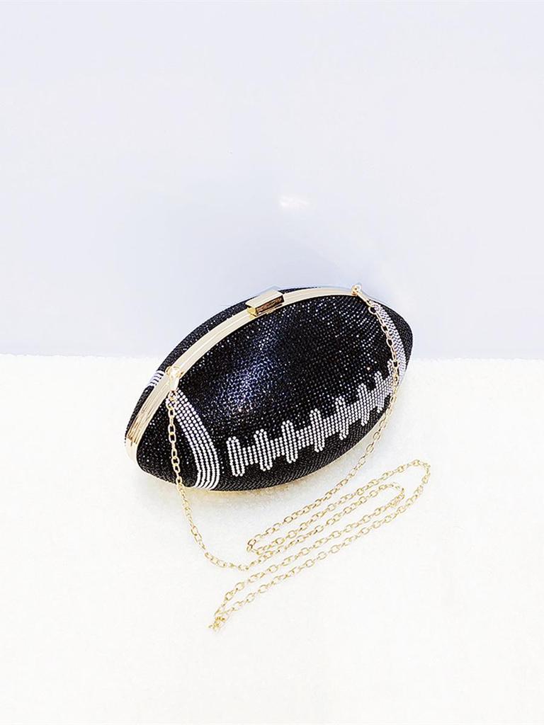 High-End Rhinestone-Embellished Women's Evening Rugby Bag for Banquets, Parties, and Weddings