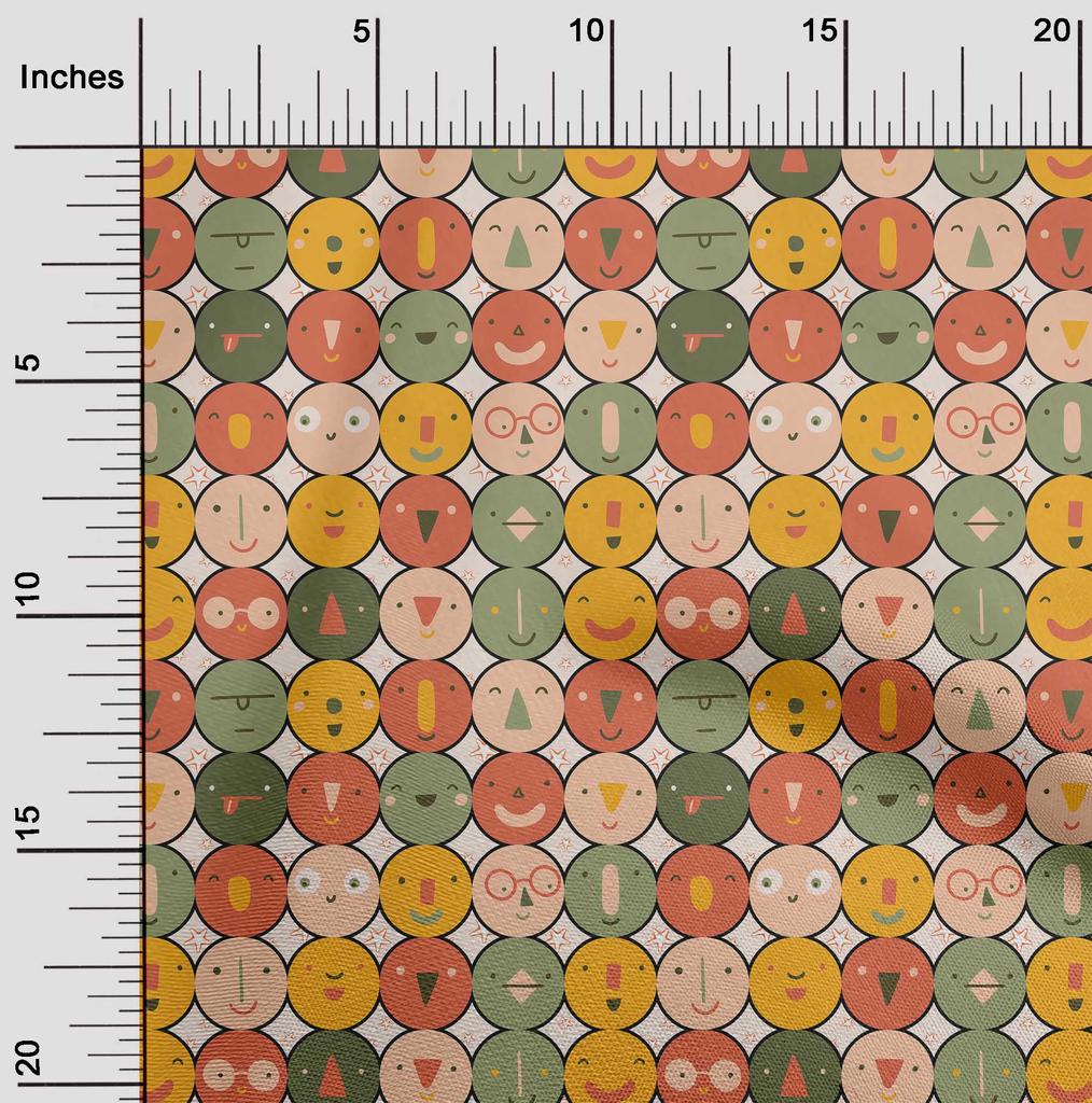 oneOone Bavlněný Flex Tmavě Broskvový Látka Dětské Kruhové Prošívací Potřeby Potisk Šicí Látka Na Metráž 40 Palců