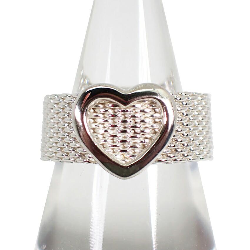 

[Б/у] Кольцо TIFFANY 925 Heart Somerset Mesh Нет. 14 [г327-45]