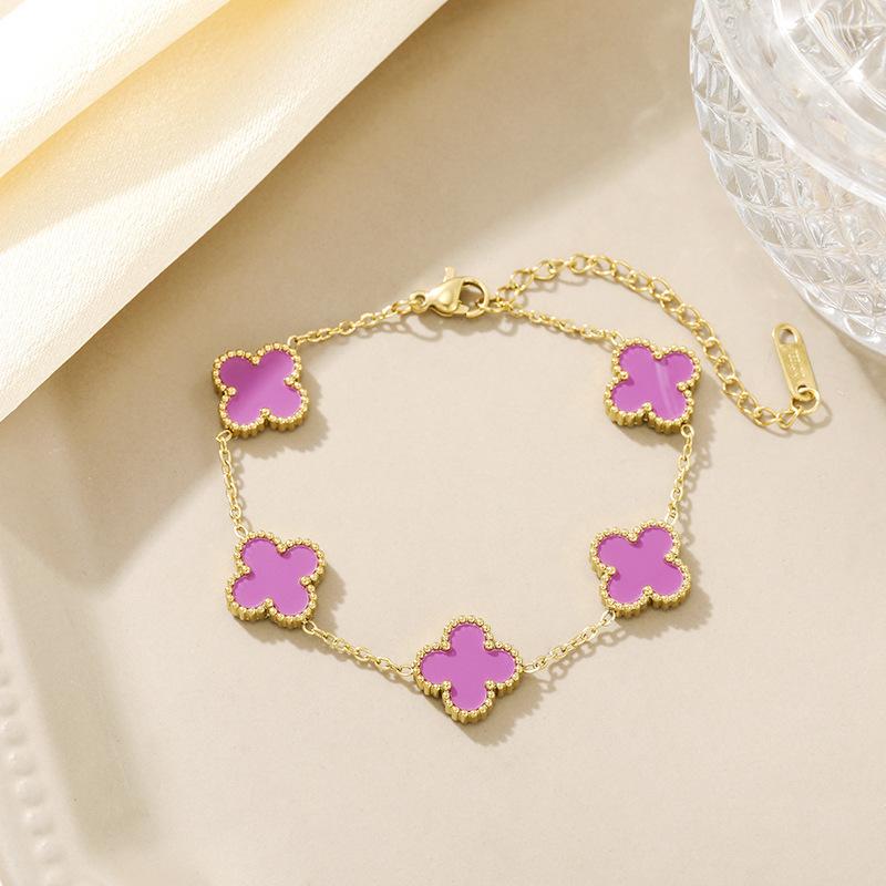 Four-leaf Clover Bracelet A Stylish and Luxurious Titanium Steel Bracelet for Women Featuring An Elegant Design and A High-end Look