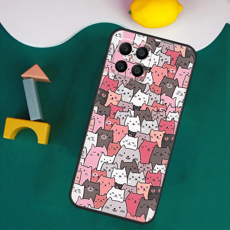 Cute Cat Pattern Kitten Case For Honor 200 Pro 50 70 90 X9a X8a X8 X9 X8b X9c X9b Honor Magic 7 Lite 5 6 Pro Cover