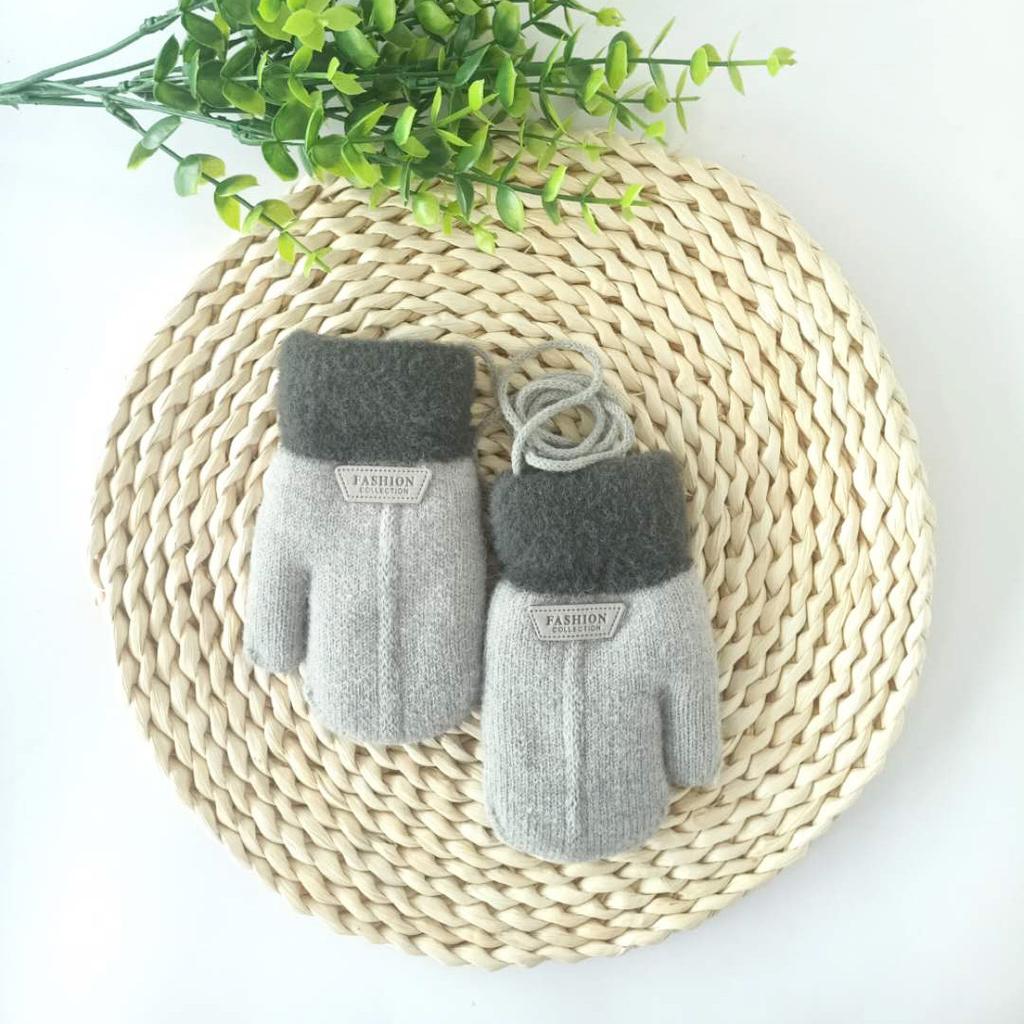 Jesień Zima Pogrubione Ciepłe Rękawiczki Dziecięce Dzianinowe Rękawice Rękawiczki Dziecięce Niemowlęce Maluch Miękkie Wygodne Pogrubione Rękawiczki Zimowe