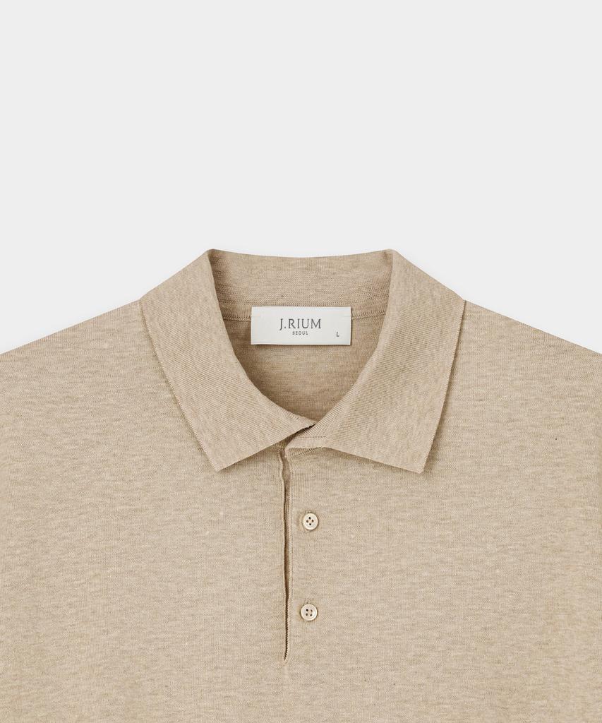 Jeilium Cotton Summer Essential Polo Neck Oatmeal (Dry Touch)