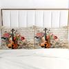 Violin Score Rose 3D Printed Bedding Set Pillowcase Classical Music Art Retro Style Quilt Cover Home Textiles Duvet Cover Set