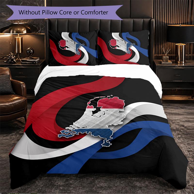 Set Biancheria da Letto 3 Pezzi con Motivo Calcio Olandese Morbida Copripiumino in Microfibra con Federe per Camera da Letto
