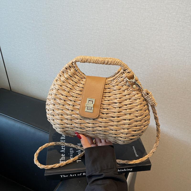 

Niche bags women s spring and summer 2025 new fashion woven straw bags messenger bags seaside vacation beach bags хаки