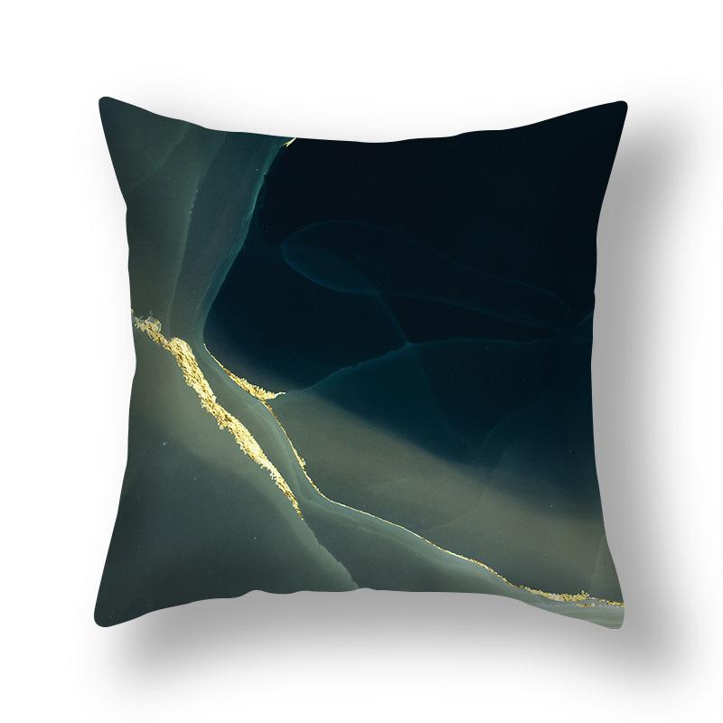 45x45cm Nordic Ins Abstract Gold Blue Marble Print Cushion Cover Sofa Office Seat Lumbar Pillow Cover Home Decoration