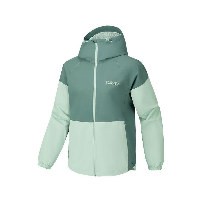 Skechers Simple Comfortable Loose Windproof Zipper Hooded Jacket Women jackets P226W129-06EM S