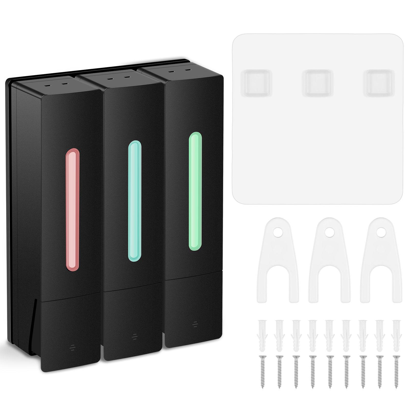 

3 шт. настенный дозатор мыла для душа шампунь гель для душа моющее средство кондиционер диспенсер для ванной бутылки для хранения белый