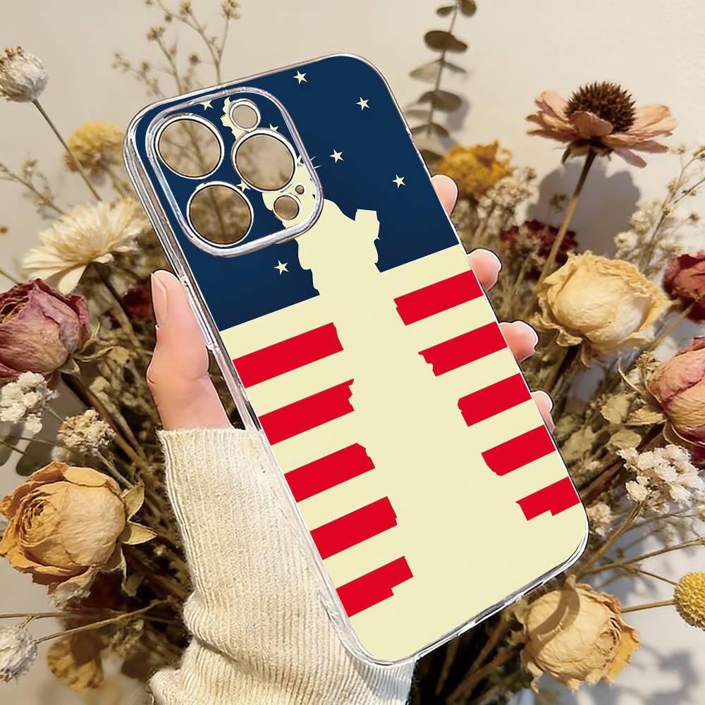 The Culture of the American Flag Phone Case Transparent Silicone Soft For iPhone 17 16 15 14 13 12 11 Mini Pro Max Plus