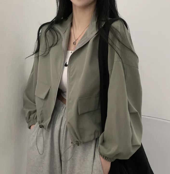 2026 Spring/Autumn Retro Drawstring Workwear Baseball Jacket