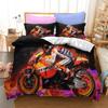 Motorcycles Bedding Set Polyester Fashion Duvet Cover Twin Size Bedclothes with Pillowcases for Teens Bed Linen