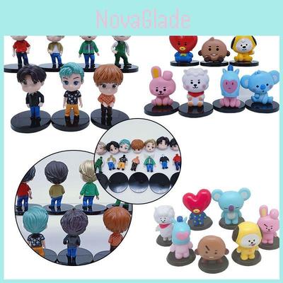 Exquisito Set de 7 Piezas de Figuras de Muñecas Estrella Kpop Bangtan Boys Para Decoración Única