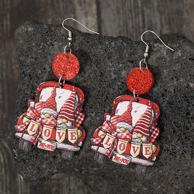 Christmas Gnome Rudolph Faceless Doll Acrylic Holiday Earrings