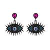 Devil's Eye Drip Oil Alloy Earrings: Trendsetting European & American Street Style