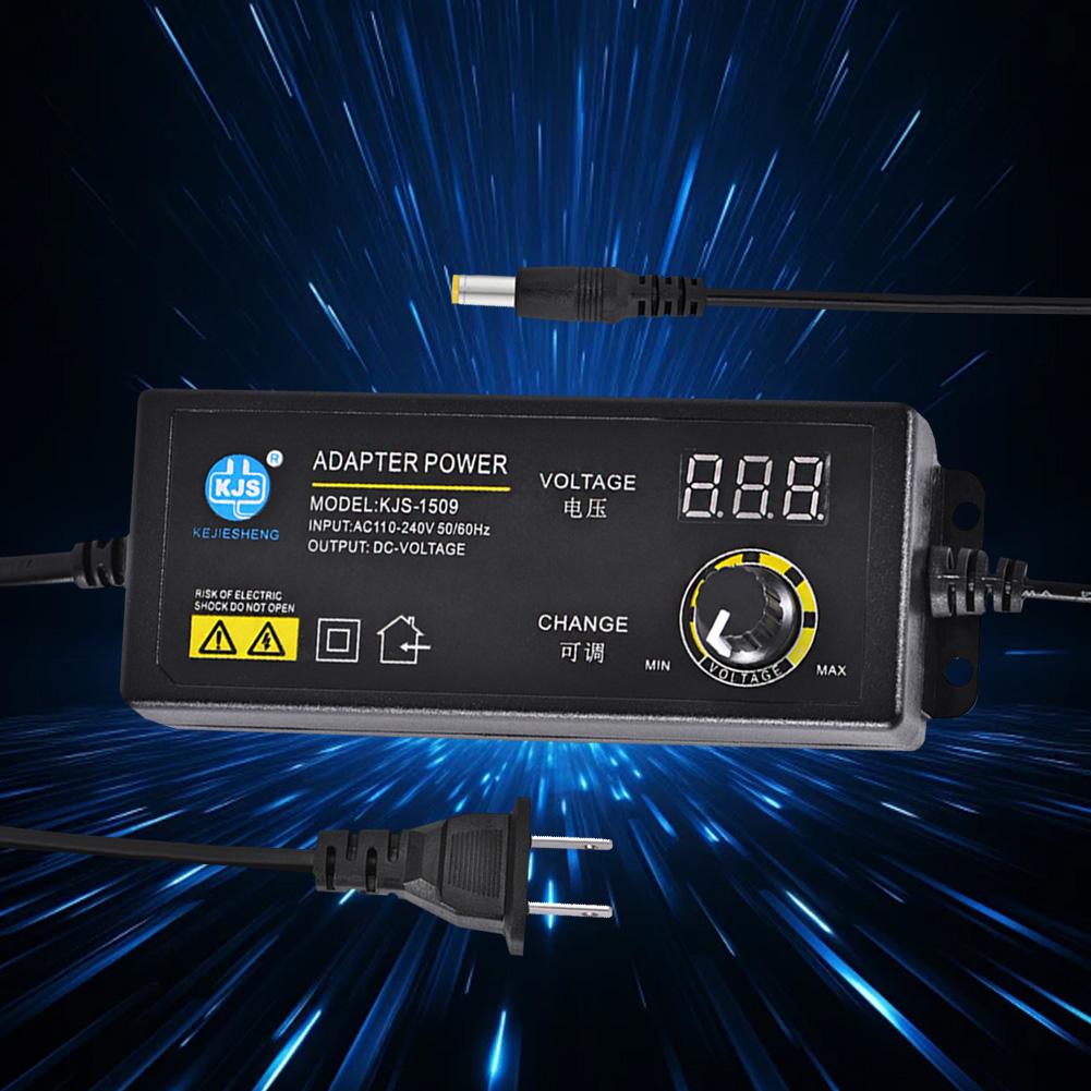 AC 110-240V To DC 3-24V Power Supply Adapter 5.5x2.5mm Plug Multi-Voltage Regulated Adapter LED Display 60W 2.5A