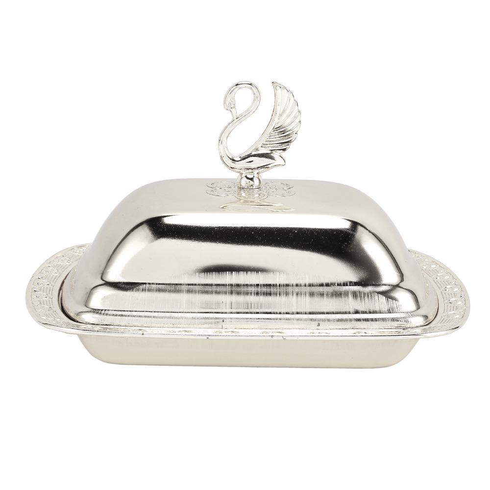 Silver Finish Covered Serving Dish European Style Candy Bowl Stylish Fruit Dish For Candies