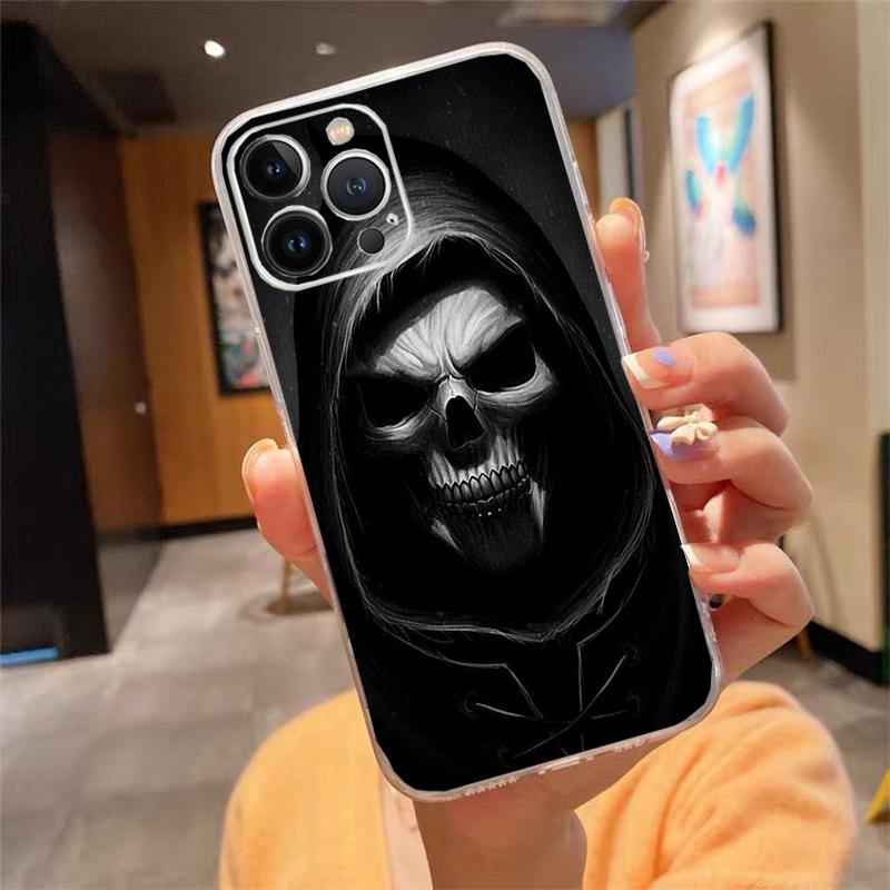 Phone Case For Iphone 17 Pro Max Air 16 15 14 13 Pro Max 15 16 Pro 15Plus Grim Reaper Skull Skeleton
