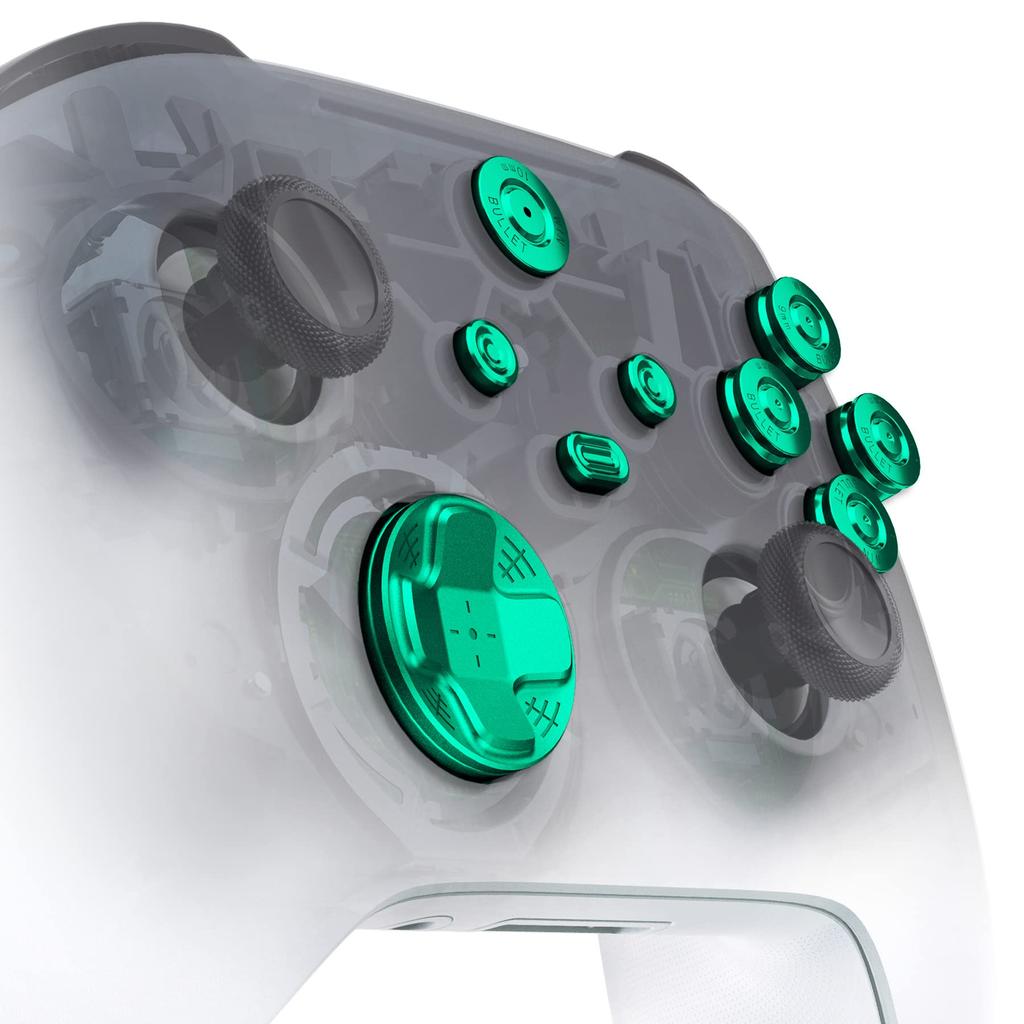 EXtremeRate Botões de Metal Vermelhos para Xbox Core Sem Fio Kit de Acessório Personalizado para Xbox Series X S Liga de Alumínio ABXY e Peças de Reposição para a Tecla Home