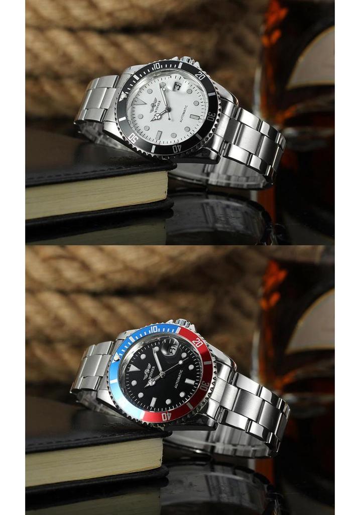 WINNER Classic Green Automatic Waterproof Mechanical Watch for Men & Women