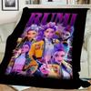 1Pc RUMIFashion Print Flannel Blanket, Comfortable for All Seasons, Home Decor, Warmth and Comfort, Perfect for Christmas Gifts821085