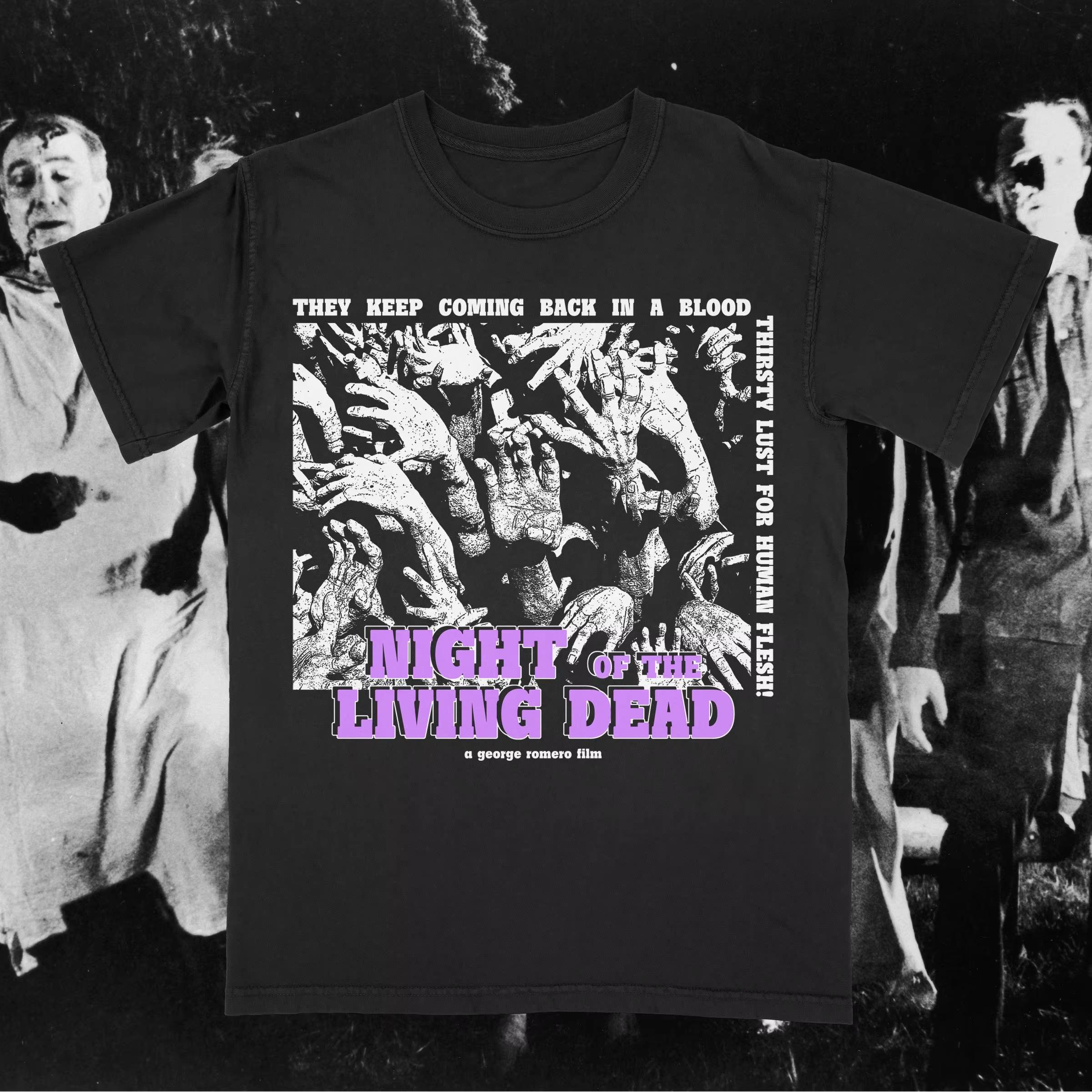 Night of The Living Dead Tshirt Casual Comfortable Highquality and Stylish Unisex Pure Cotton Streetwear Tshirt S