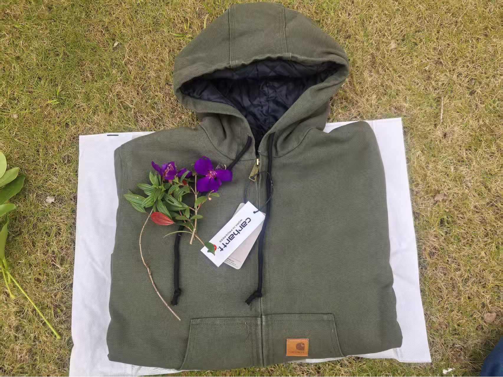 J130 Ретро Американская Тяжелая Холщовая Куртка с Капюшоном - Износостойкая, Чистый Хлопок, Длинный Рукав Large