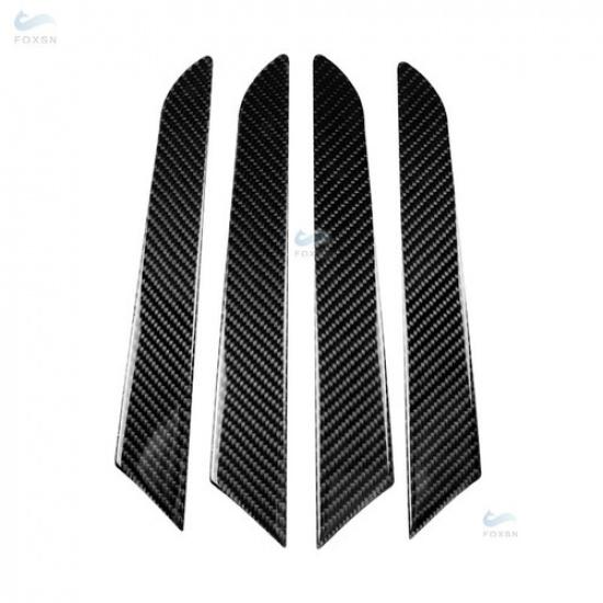 4PCS Real Carbon Fiber  For Mazda CX-5 2017 2018 Window Door Panel Cover Trim