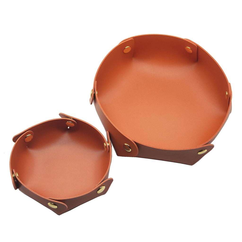 1PC Leather Storage Box Portable Organizer Jewelry Cosmetic Key Stuff Storage Basket Folding Desktop Organizer Case