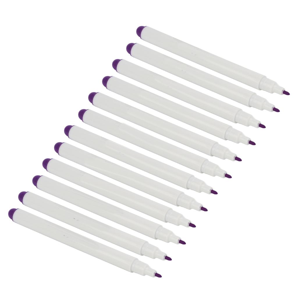 12 Stück Wasserlösliche Stifte Waschbare Ausbleichende Wasserlösliche Stifte Nähen Stickerei Stoffmarkierer Lila Ausbleichender Stift