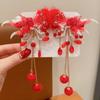 Flower Chinese New Year Headwear Bow Ancient Style Hairpin Simple Hanfu Hairpin  Children