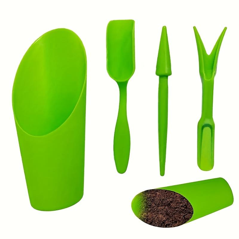 

Набор из 4 пластиковых мини-садовых инструментов - включает цилиндрическое ведро для почвы, совок для почвы, мастерок, лопатку для перемещения рассады, подходит для использования в помещении и на улице зелёный