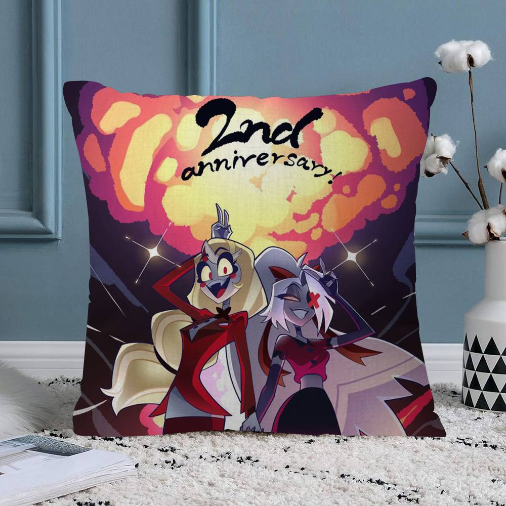 Anime HHazbin HHotel Maple Design Cushion Cover Happy Autumn Harvest Decor Holiday Decorati Pillow Cover