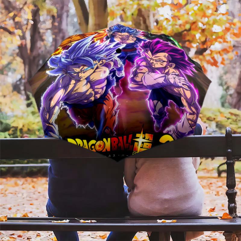 1 PC Automatic Folding Umbrella - Dragon Ball Pattern Portable Foldable Design With 8 Ribs Christmas Birthday Gifts
