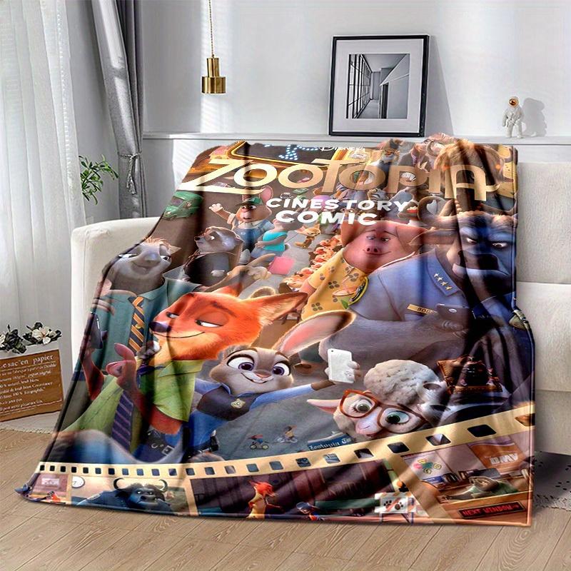 

1pc, Zootopia Cinestory Home Decor Gift Flannel Throw Blanket Perfect for Bedroom, Living Room, Travel, Camping, Car 80x120cm