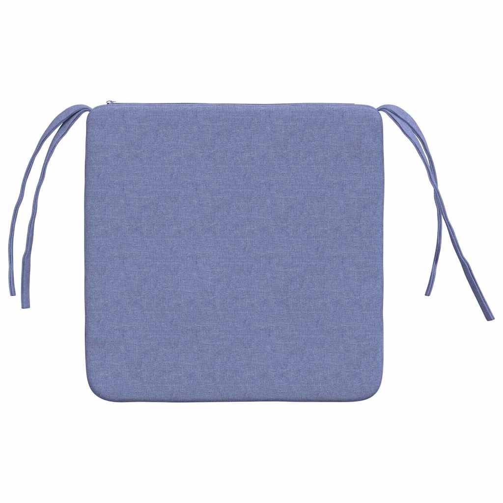 Seat Cushions 4 pcs. Fabric Denim Blue 40 x 40 x 3 cm