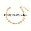 Gold Tone Engraved Heart Link Bracelet – Stainless Steel Dainty Romantic Jewelry for Women, Adjustable Valentine’s Gift