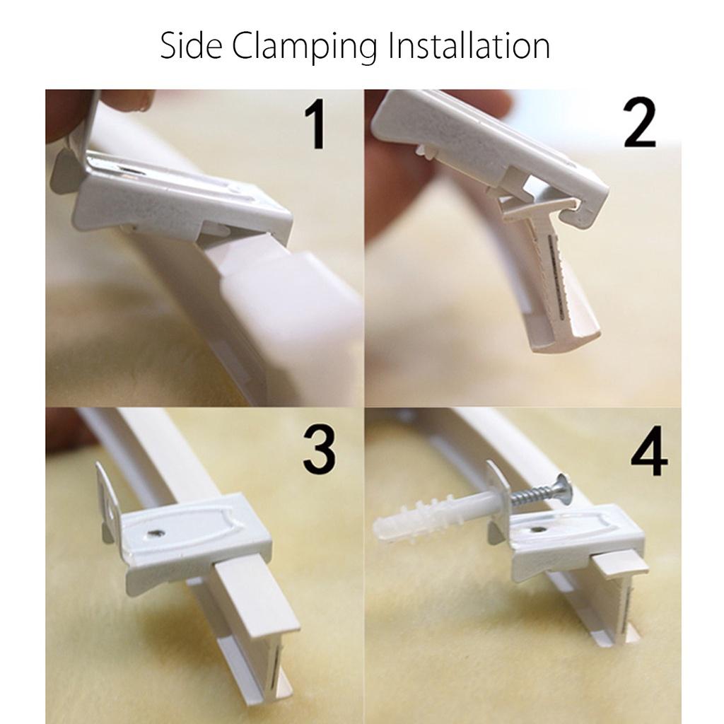 4.5m Curtain Track Rail Top Side Clamping Flexible Ceiling Mounted Straight Slide Windows Balcony Curtain Accessories