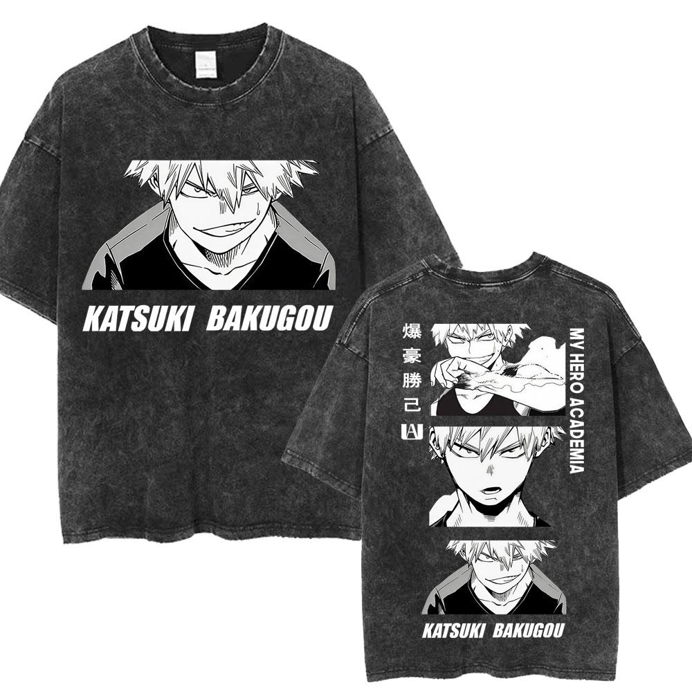 Washed Vintage Anime My Hero Academia All Might Plus Ultra Gym Graphic T Shirt Men Women Fitness Casual Cotton Short Sleeve Tees