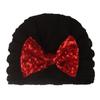 New baby sequined knotted thermal hat in autumn and winter, cute baby bow knitted hat, children's hat
