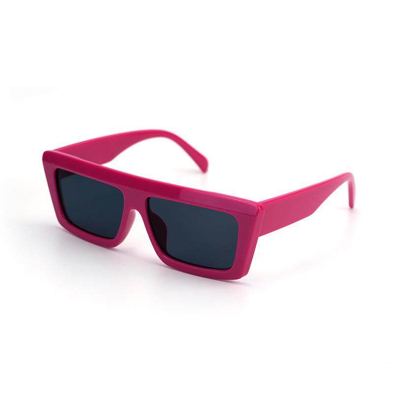 Geometric Square Sunglasses With Uv400 Protection For Outdoor Sports And Urban Fashion MagentaFrameGrayLens
