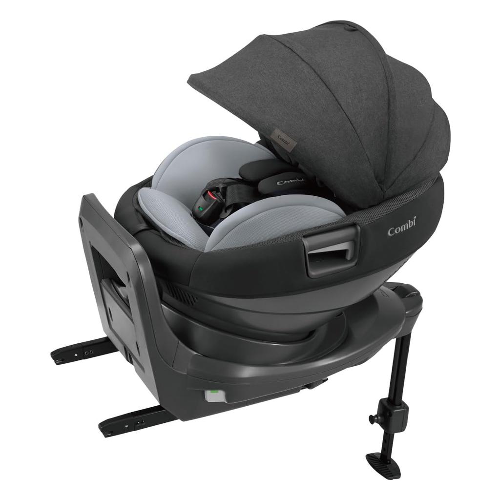 Combi ISOFIX-compatible, Rotating Car Seat for Newborns and Children Aged from Birth To 4 Years, White Label THE S ISOFIX Egg Shock ZC-720, Gray,