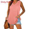Cotton Sleeveless V Neck Tshirt For Women With Spliced Design Casual Spring