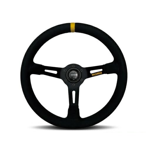 MOMO Steering Wheel MOD.08 330mm Black Microfiber Black Spokes Model 08 Black Deep Cone M-70 Genuine Product 33
