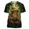 Cartoon Tree Frog Graphic T-Shirt For Men Funny Animal 3D Printed T Shirts Summer Fashion Casual Round Neck Tees Short Sleeves