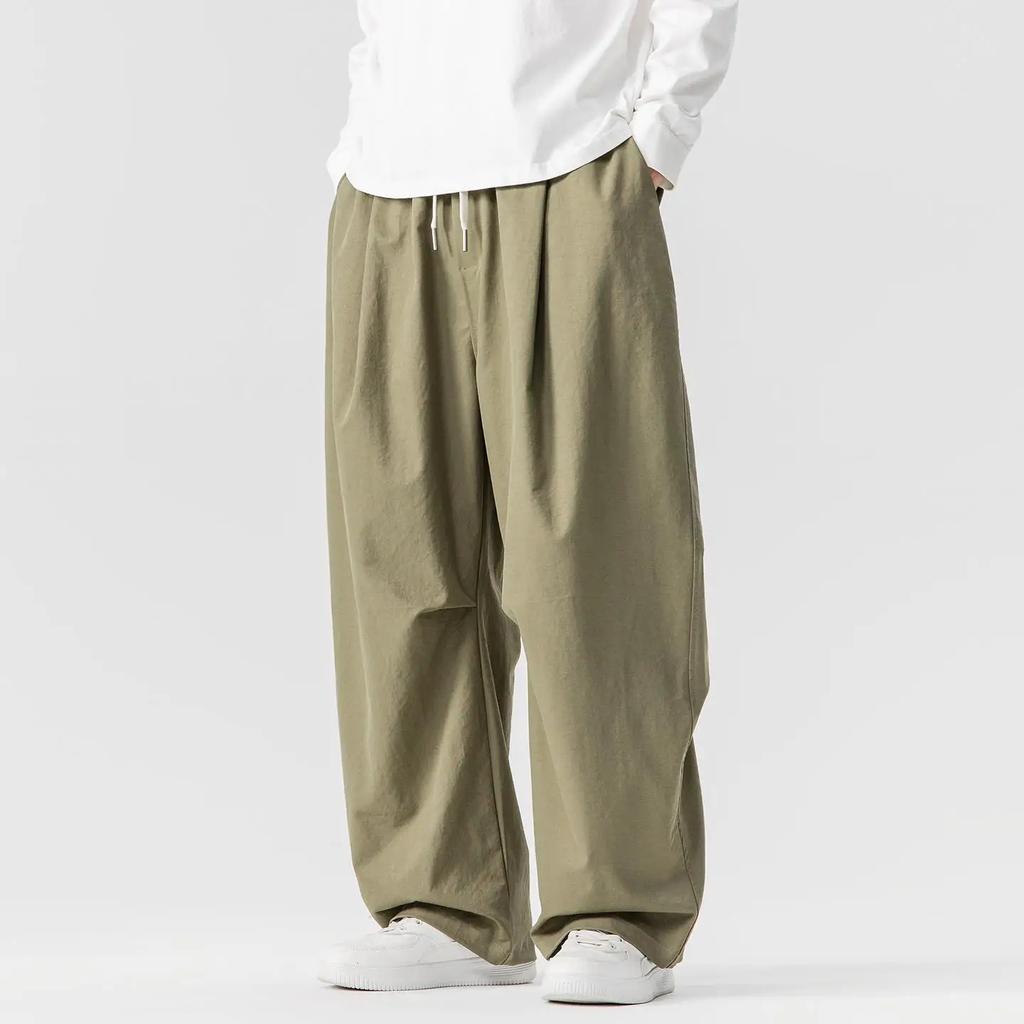 Autumn Men Streetwear Wide Leg Pants Men Cotton Casual Harem Pants Male Oversize Cargo Pants Men Joggers Soild Color Trousers