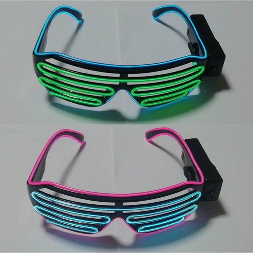 Kabellose LED Leuchtbrille Cool Bunte Neonbrille Doppelfarben Leuchtend im Dunkeln Leuchtende Brille Halloween Kostüme