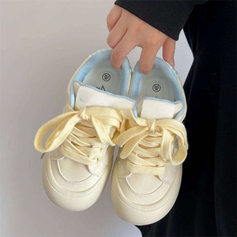 Korean Casual Board Shoes Women's New Spring and Autumn Platform Student with Skirt Bread Shoes